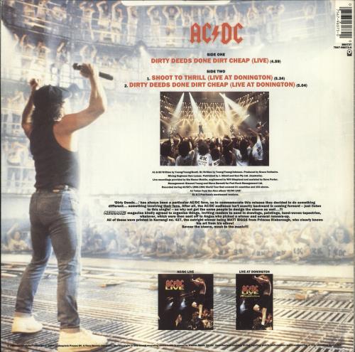 AC/DC Dirty Deeds Done Dirt Cheap UK 12